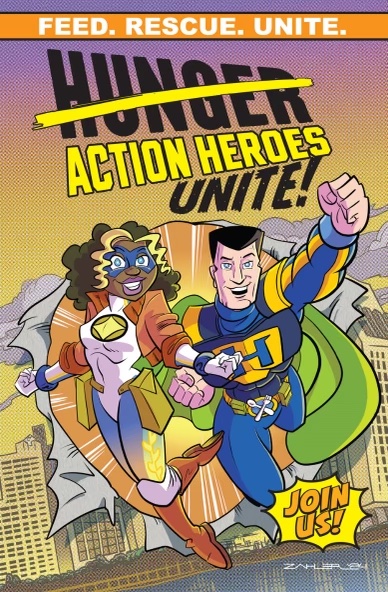 Hunger Action Heroes Unite! Comic Book Cover